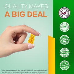 Gummy label highlighting 200mg hemp oil per piece