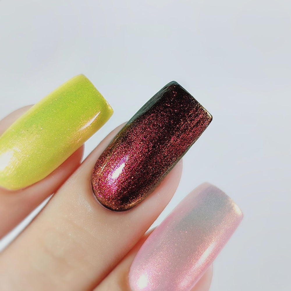 STAND OUT Ethereal Edge iridescent shimmer catches light for a statement look