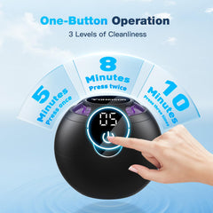 Stand and tweezers included for precision cleaning
