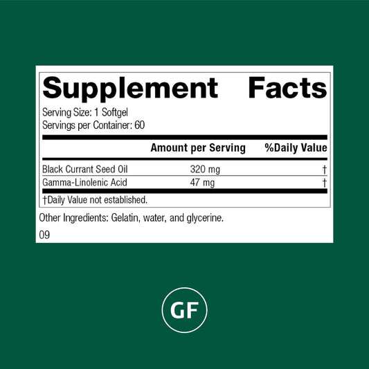 Black Currant Seed Oil softgels close-up