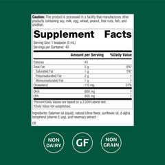 Close-up of Calamari Omega-3 Liquid label from Standard Process