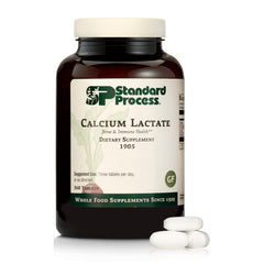Bottle of Standard Process Calcium Lactate tablets for bone and immune health