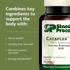 Close-up of Standard Process Cataplex B2 bottle label