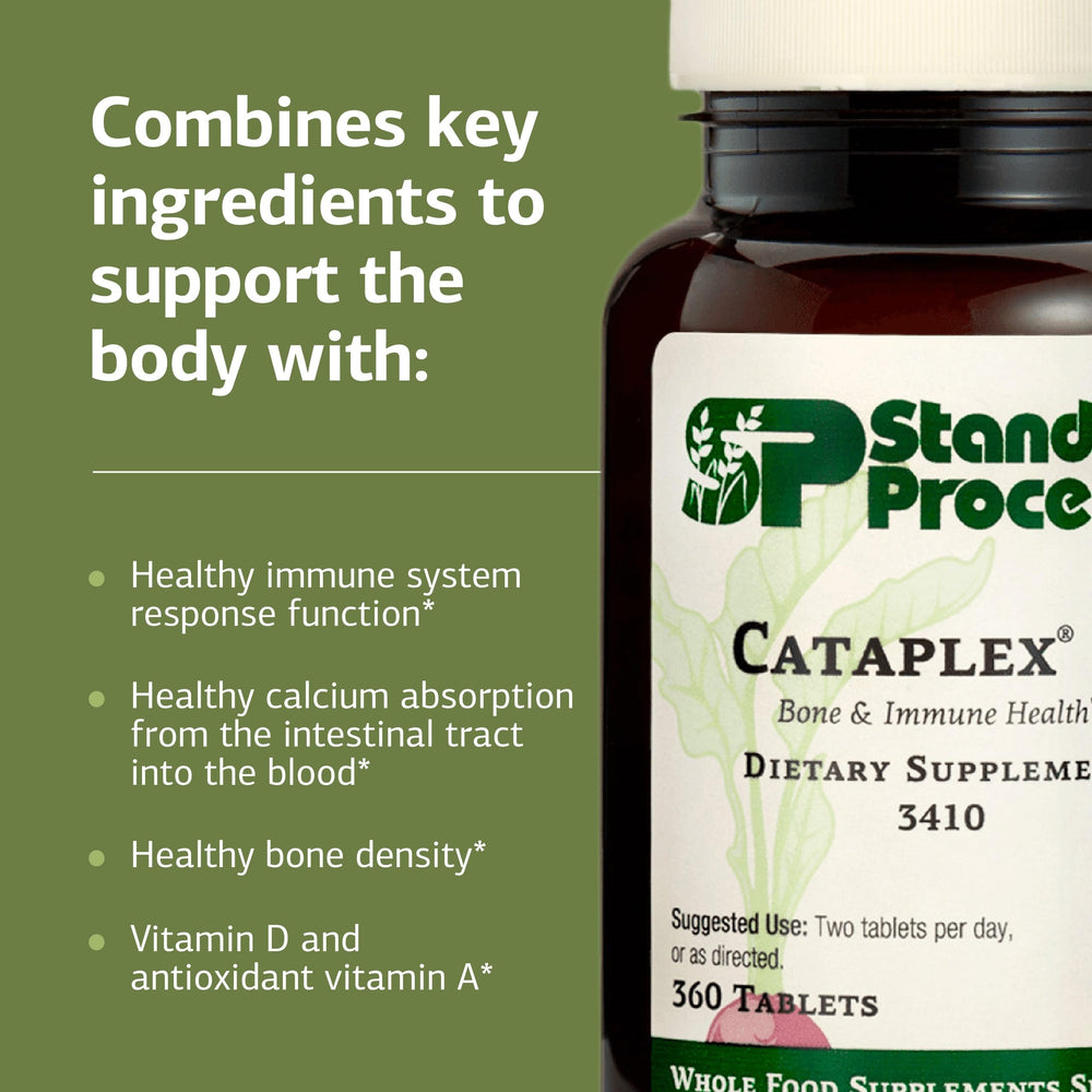 Cataplex D bottle on desk for daily immune health routine.