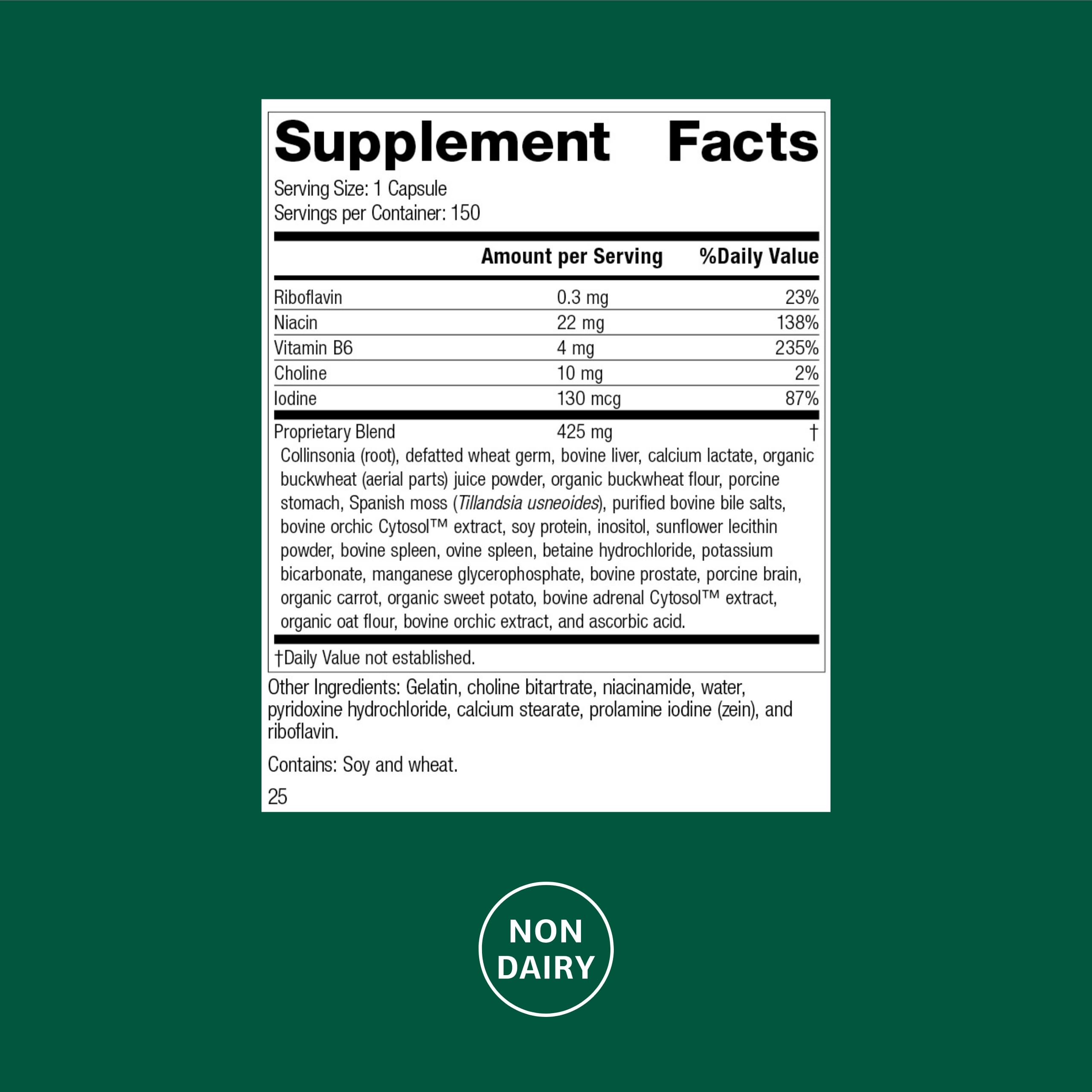 Graphic showing Orchex, Cataplex B2, Cataplex F and other Cholaplex ingredients