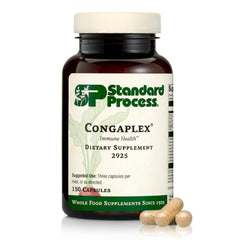Standard Process Congaplex bottle label highlights thymus support for immune health.