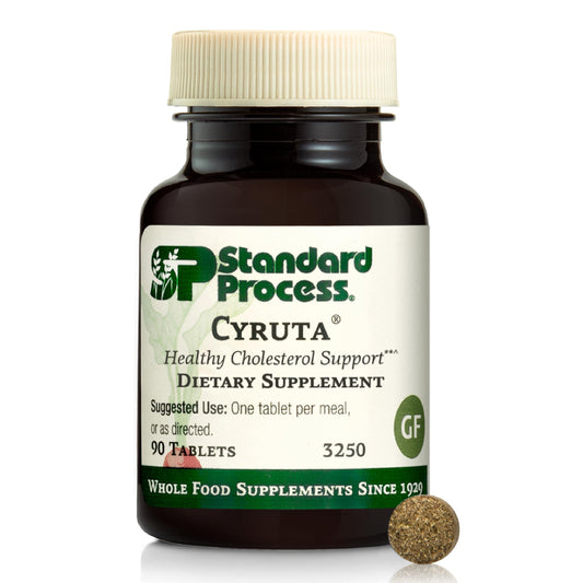 Front view of Standard Process Cyruta bottle with 90 tablets