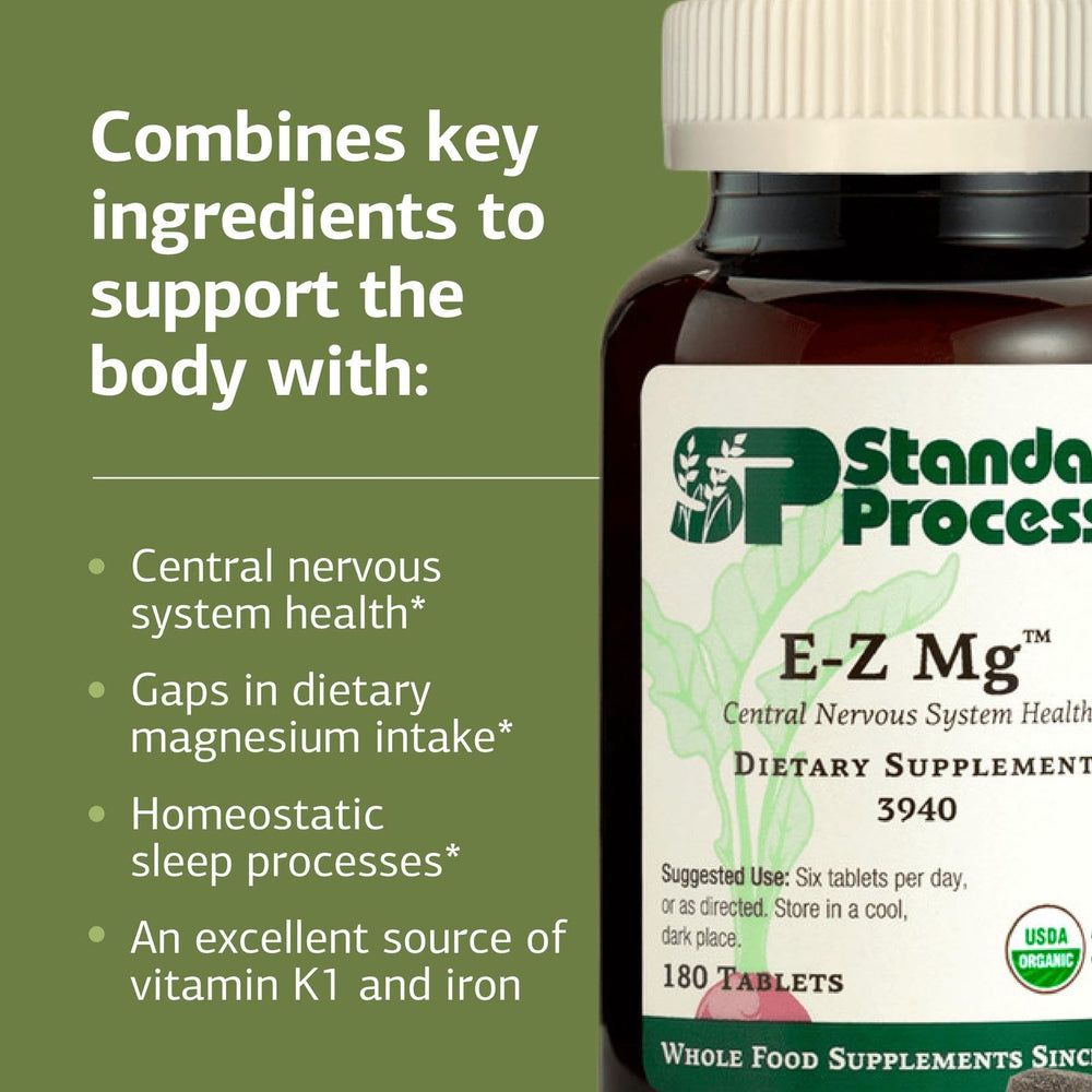 E-Z Mg vegan and USDA organic symbol highlights plant-based formula