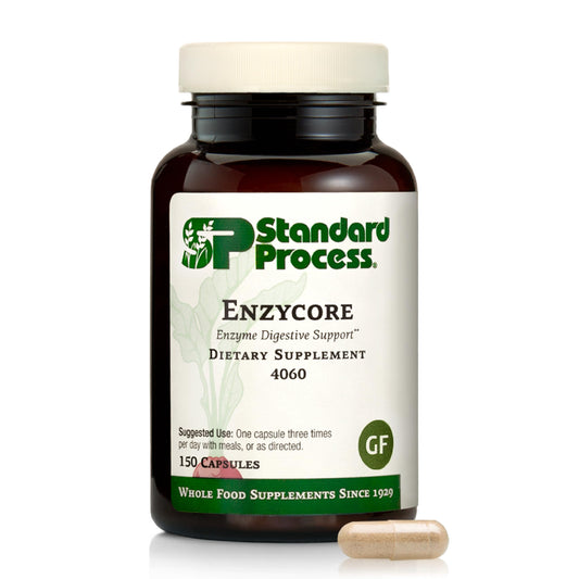 Front view of Standard Process Enzycore 150 Capsules bottle