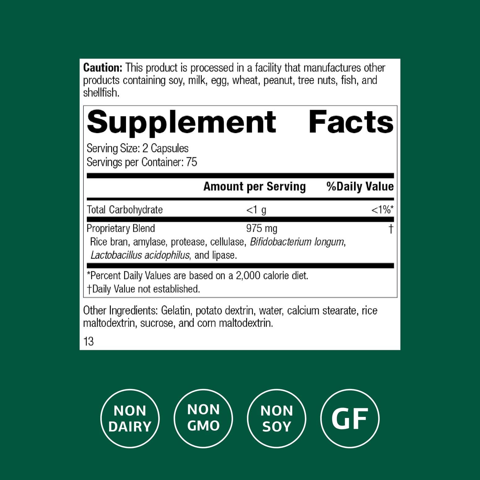 Standard Process Lact-ENZ capsules provide gentle digestive support for daily use.