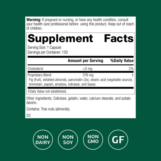 Close up of Multizyme 90 capsules label