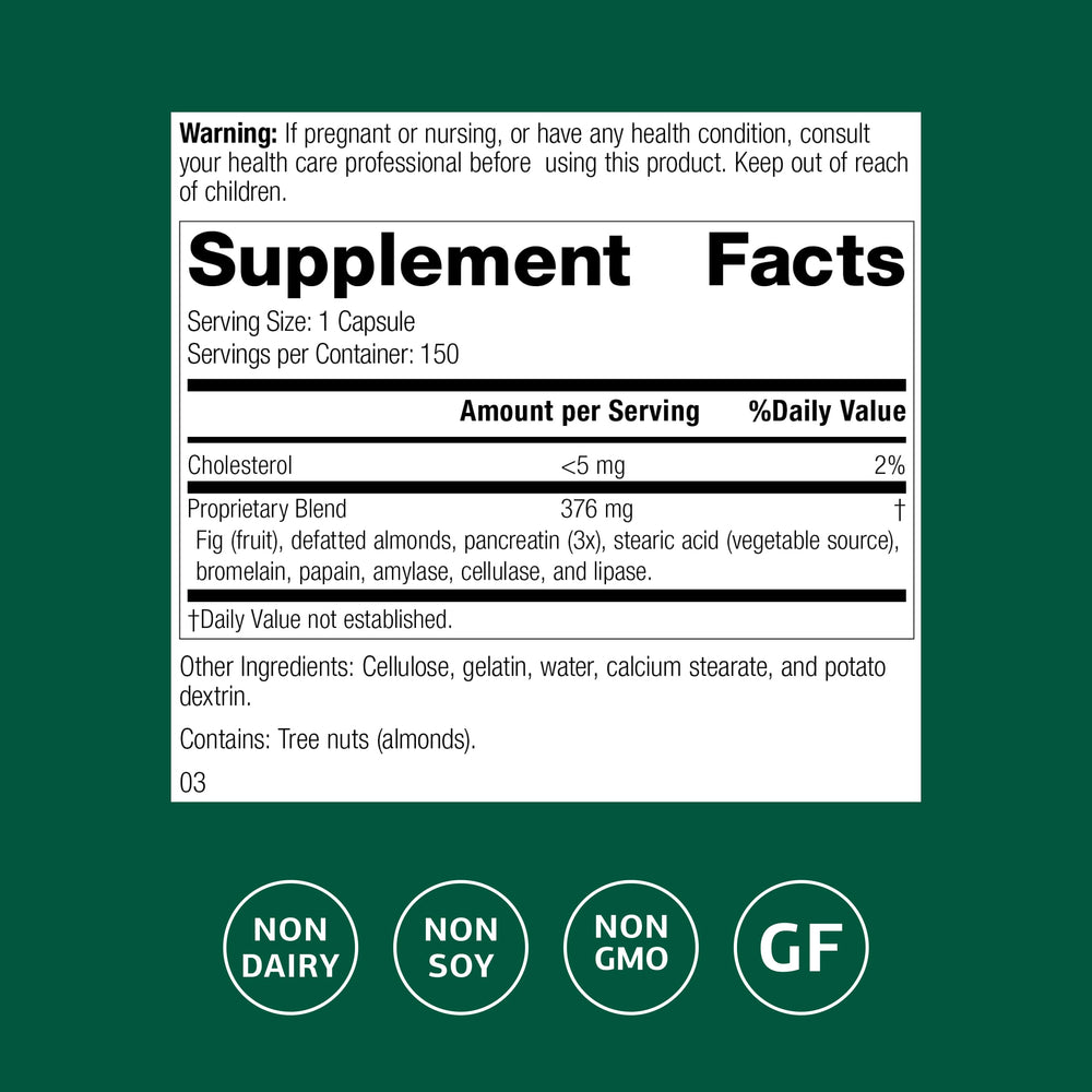 Standard Process Multizyme capsules closeup, convenient meal-time enzymes for digestion