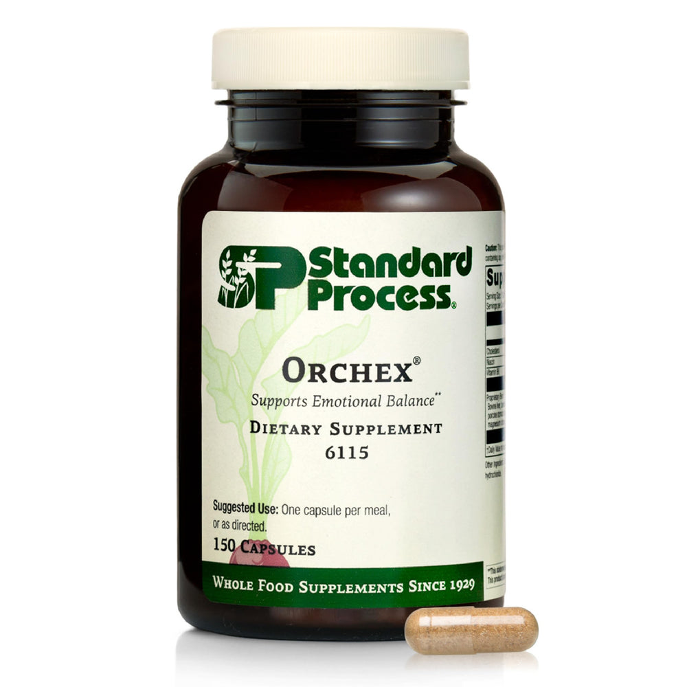 Standard Process Orchex bottle-front view for calming daily balance.