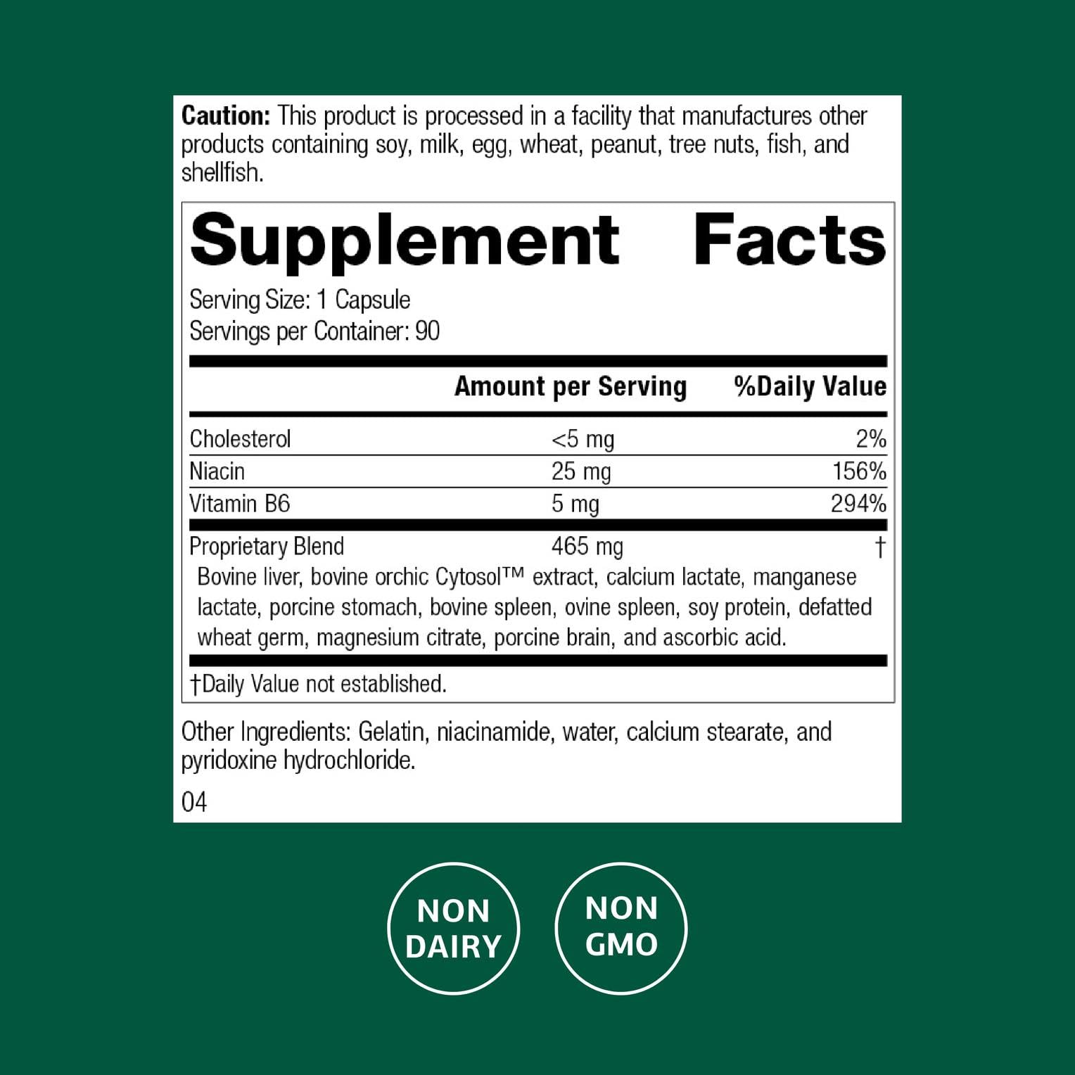 Orchex bottle label highlights whole-food ingredients.