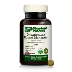 Standard Process Organically Bound Minerals bottle packaging showing daily support