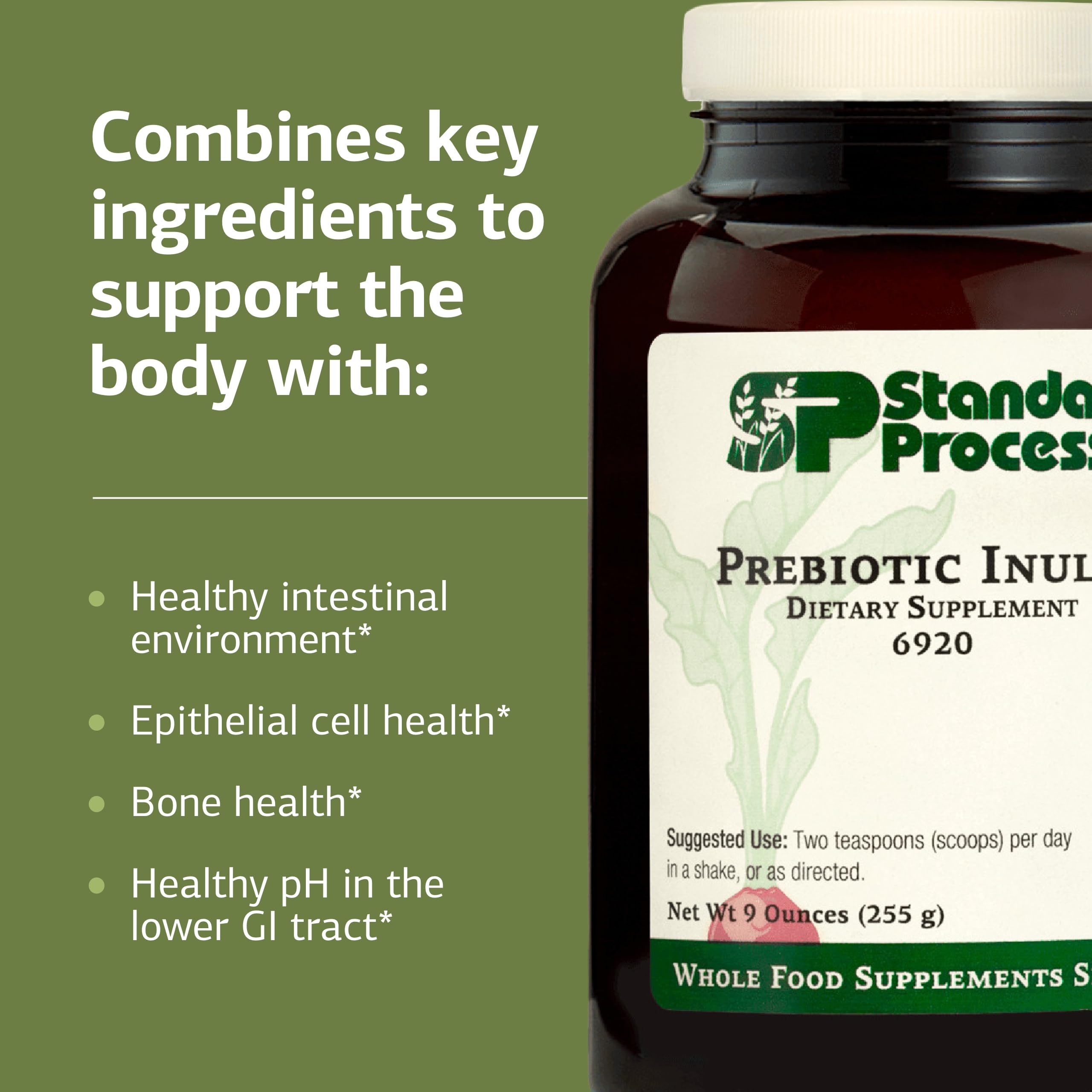 Label detail showing calcium and magnesium for bone health