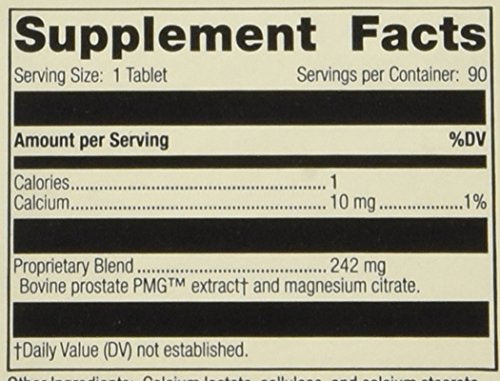 Prostate PMG packaging label detail