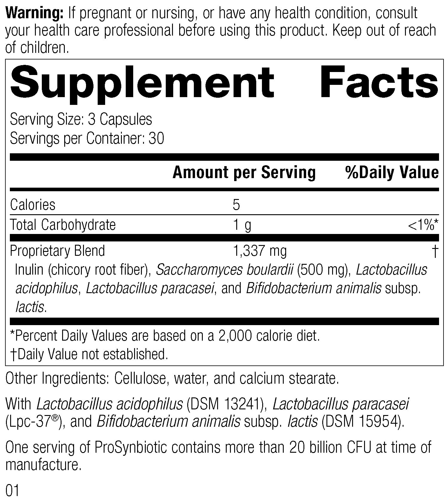 Close-up of ProSynbiotic vegetarian capsule
