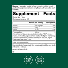 Renafood pills close-up showing tablet shape in non-soy formula.