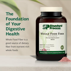 Standard Process Whole Food Fiber powder dissolves easily in water for smooth intake.