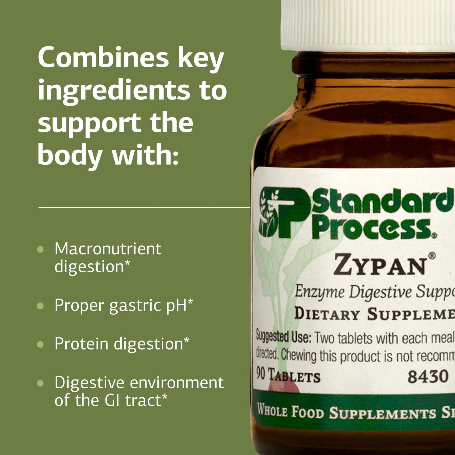 Standard Process Zypan pancreatin tablets packaging and label detail