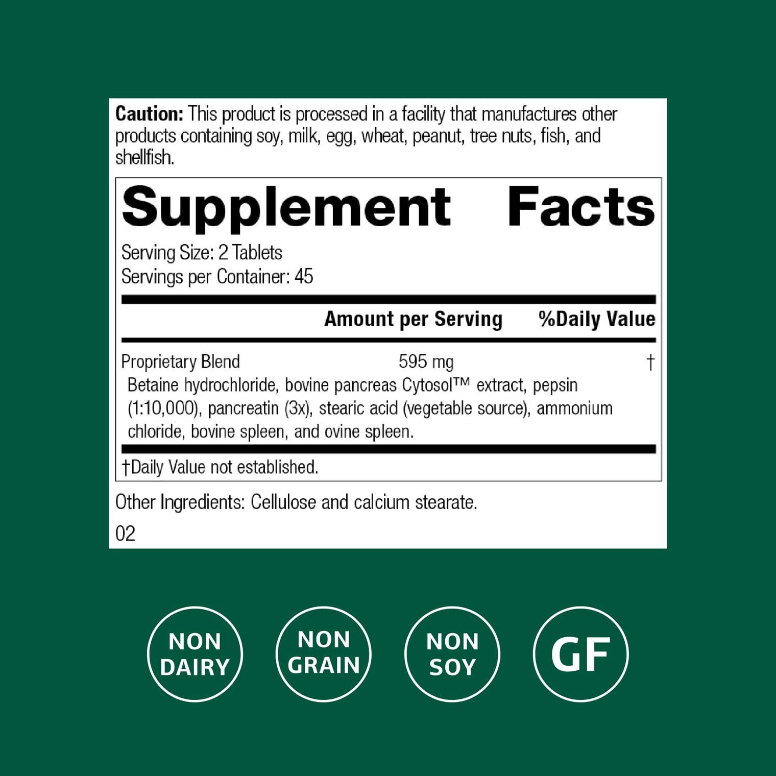 Standard Process Zypan tablets closeup highlighting enzymatic digestion aid