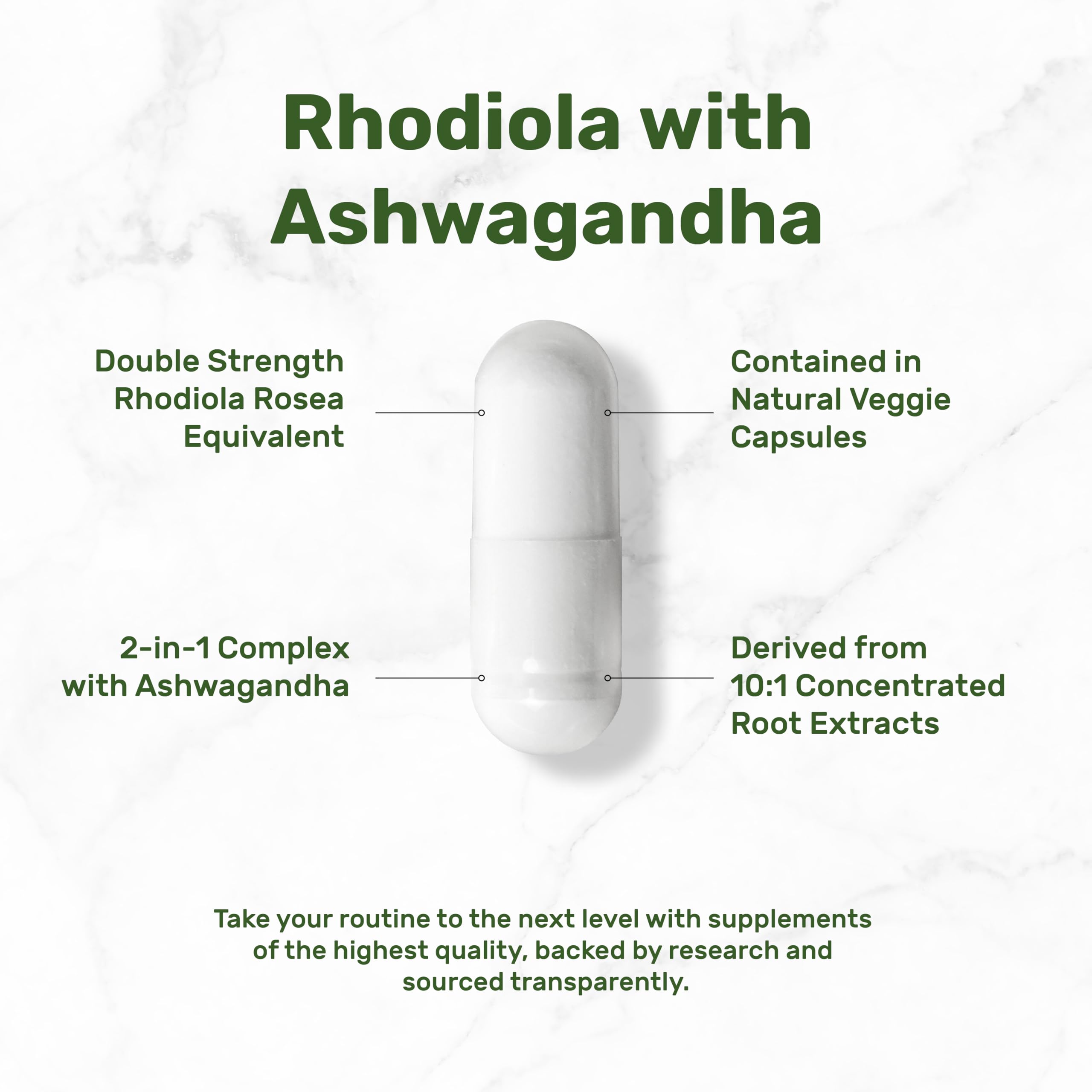 Close-up of Rosavins and Salidrosides in standardized extract