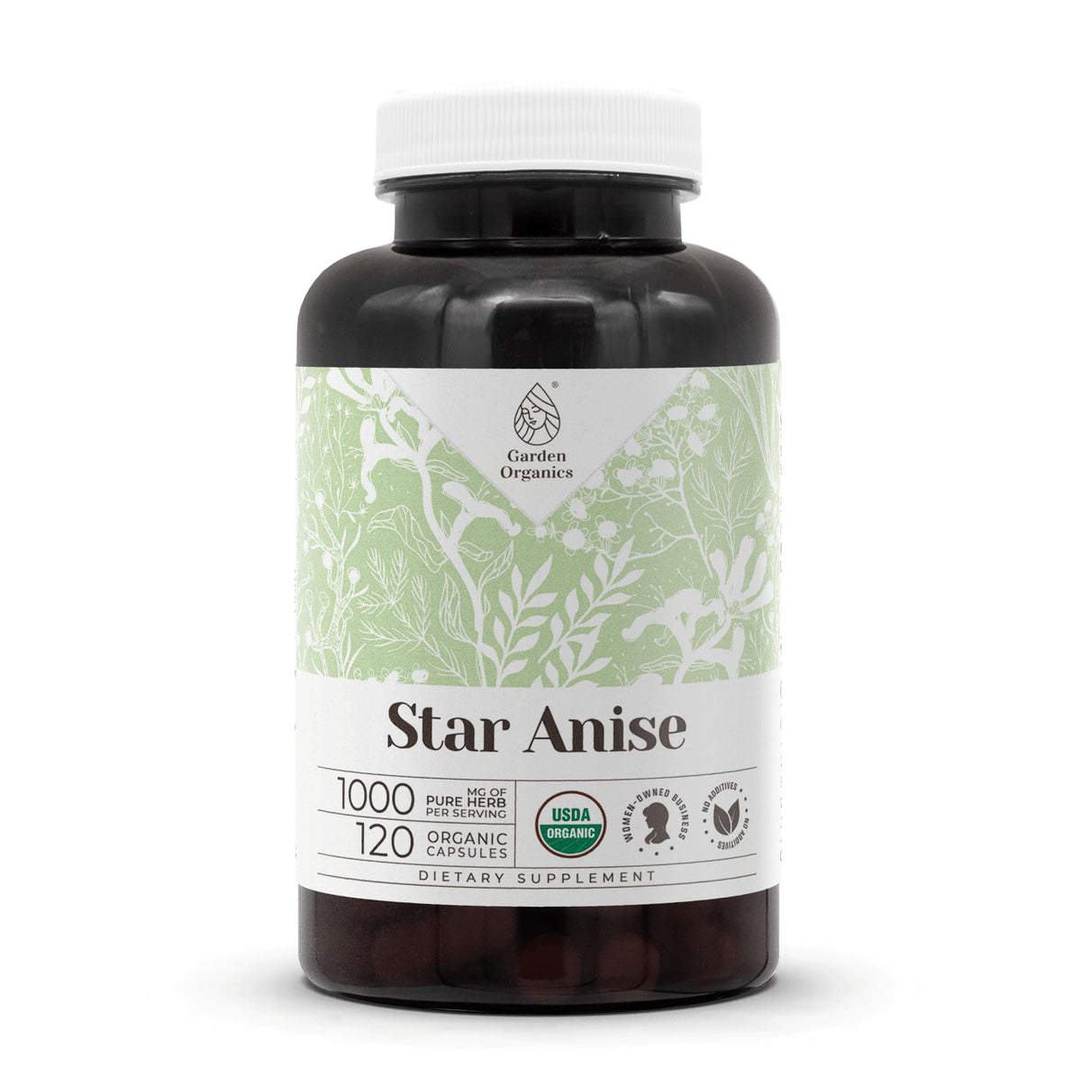 Star Anise USDA Organic 120 Capsules front view