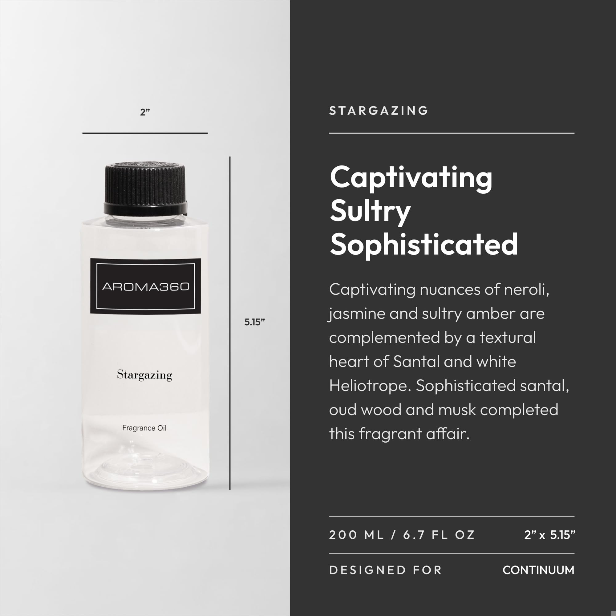 Stargazing fragrance oil bottle with label and dropper