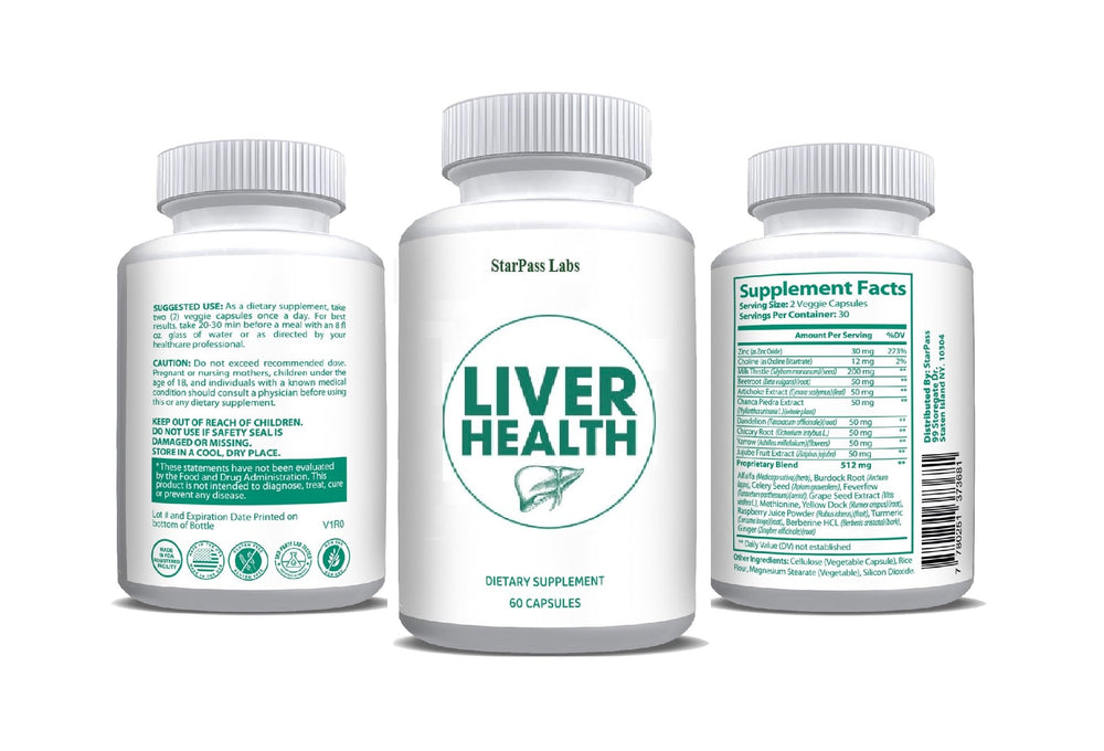 Close-up of StarPass Liver Health label