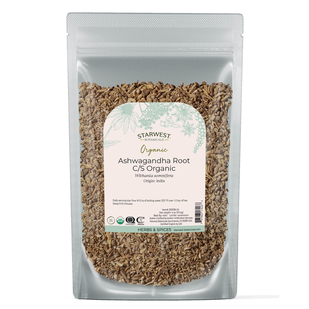 Starwest Organic Ashwagandha Root 4 oz pouch front view