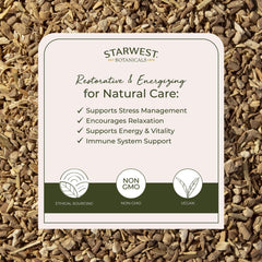 Close up of dried ashwagandha root texture