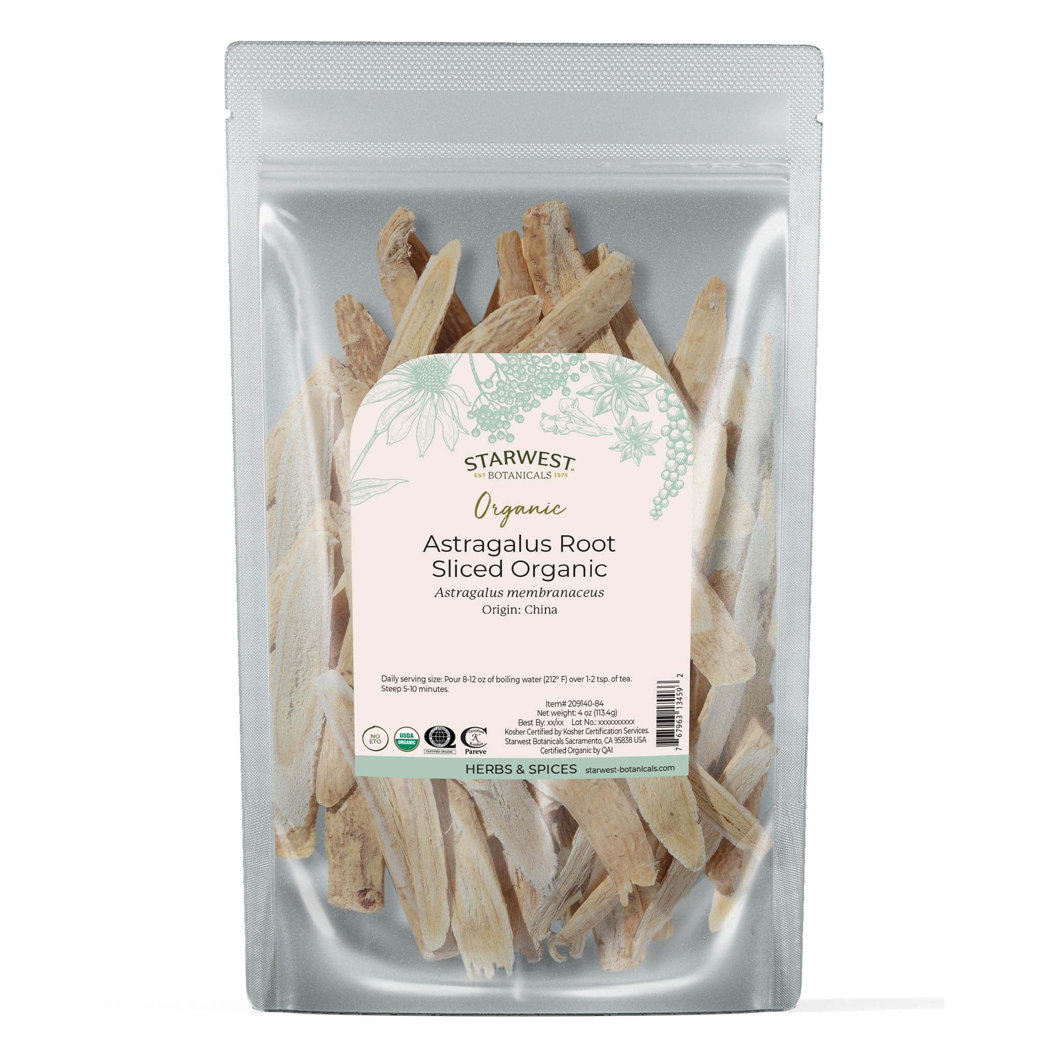 Hero image of Starwest Botanicals Organic Astragalus Root Sliced 4 oz