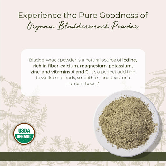 Close-up of bladderwrack powder texture