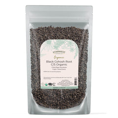 Organic Black Cohosh Root cut & sifted in a 4 oz pouch