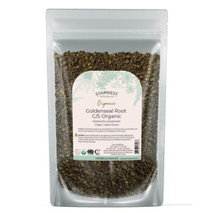 Starwest Botanicals Organic Goldenseal Root 4oz pouch - front view