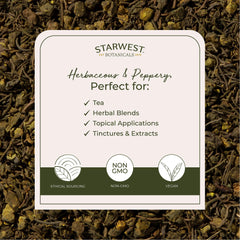 Goldenseal root loose in a scoop with product label