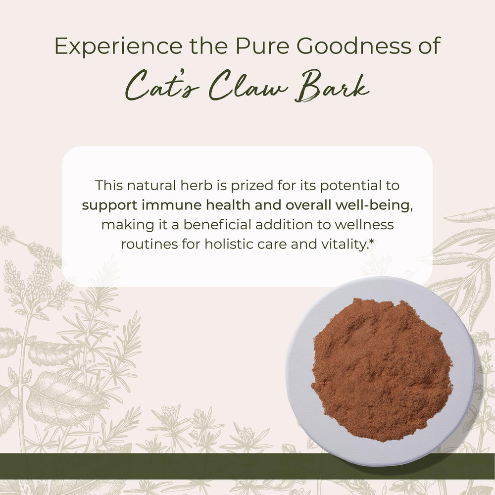 Close-up texture of finely ground Cat's Claw bark powder