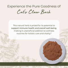 Close-up texture of finely ground Cat's Claw bark powder