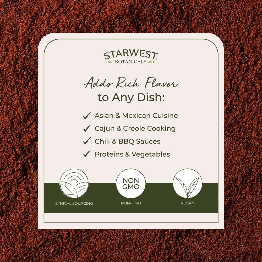 Organic and Kosher certification labels on cayenne pepper powder
