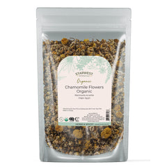 Starwest Organic Chamomile Flowers Whole 4 oz pouch front view