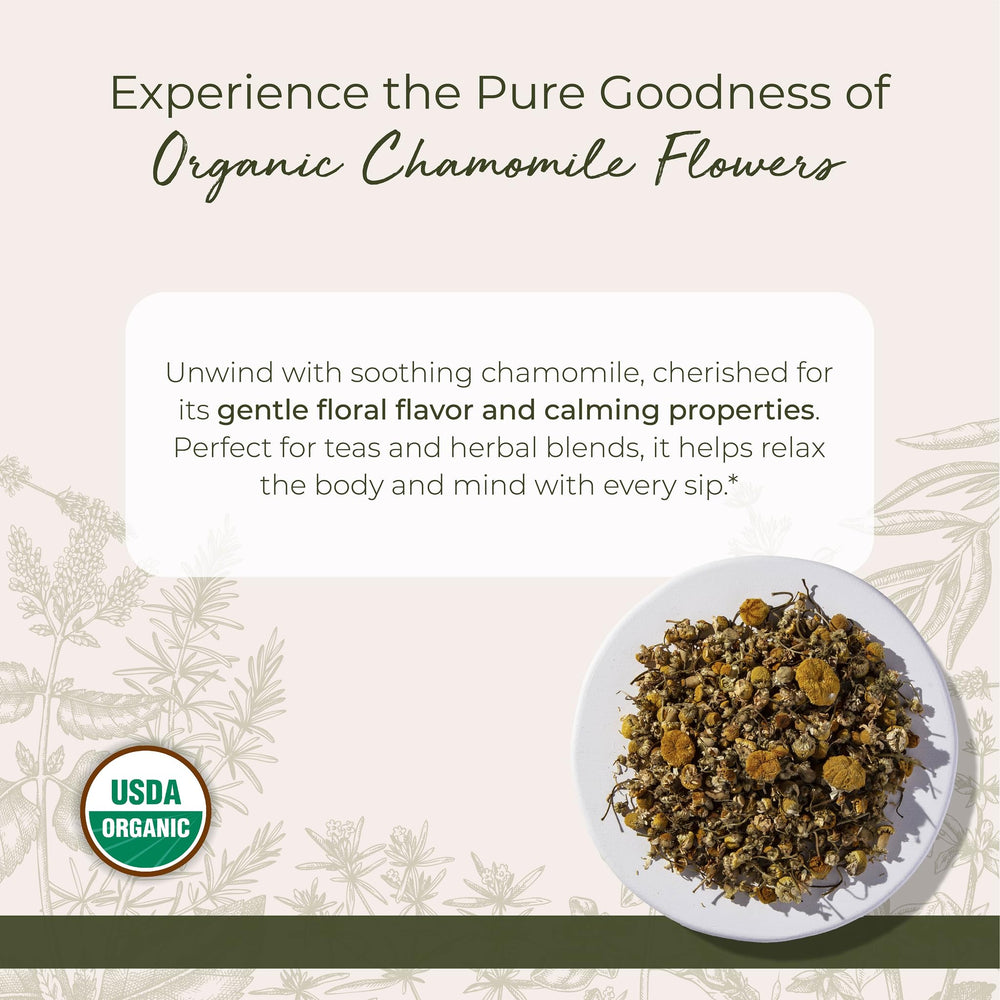 Re-sealable mylar pouch packaging for chamomile flowers