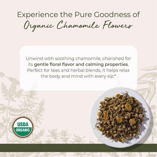 Re-sealable mylar pouch packaging for chamomile flowers