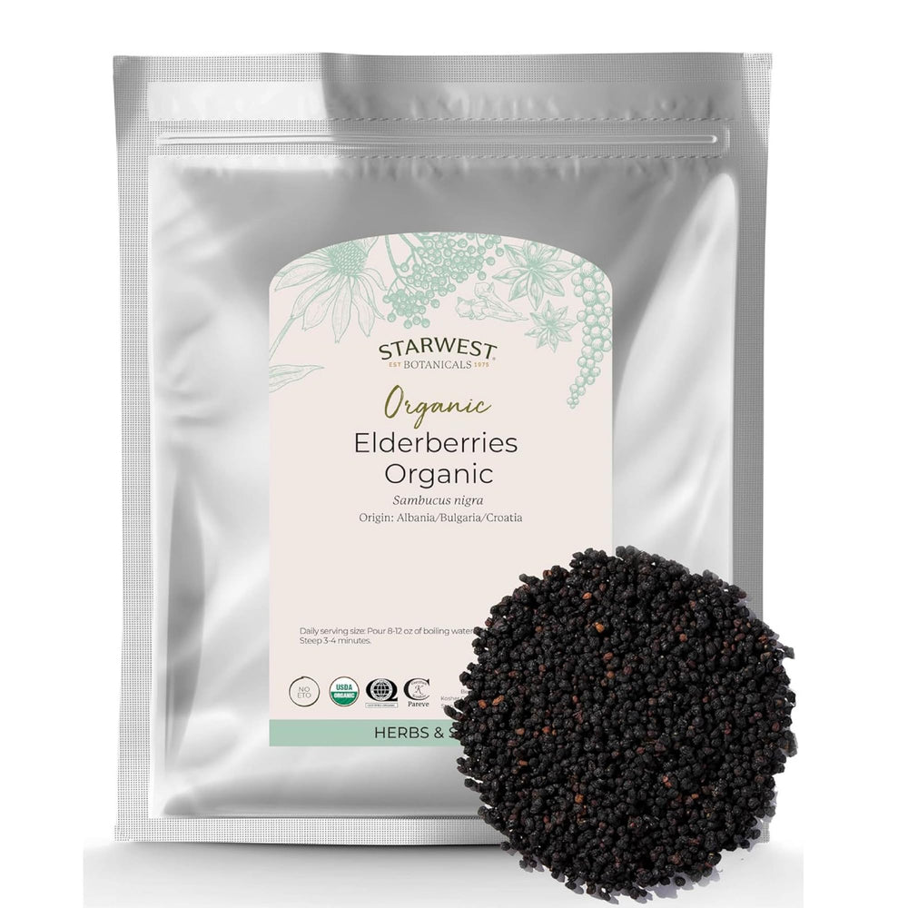 Dried elderberries in bulk from Starwest Botanicals