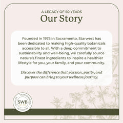 Starwest Botanicals logo with Kava product on white background