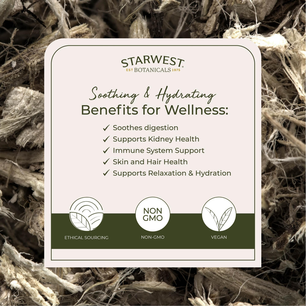 Starwest Botanicals marshmallow root packaging (4 oz pouch)