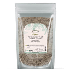 Front view of Starwest Marshmallow Root Powder 4 oz pouch
