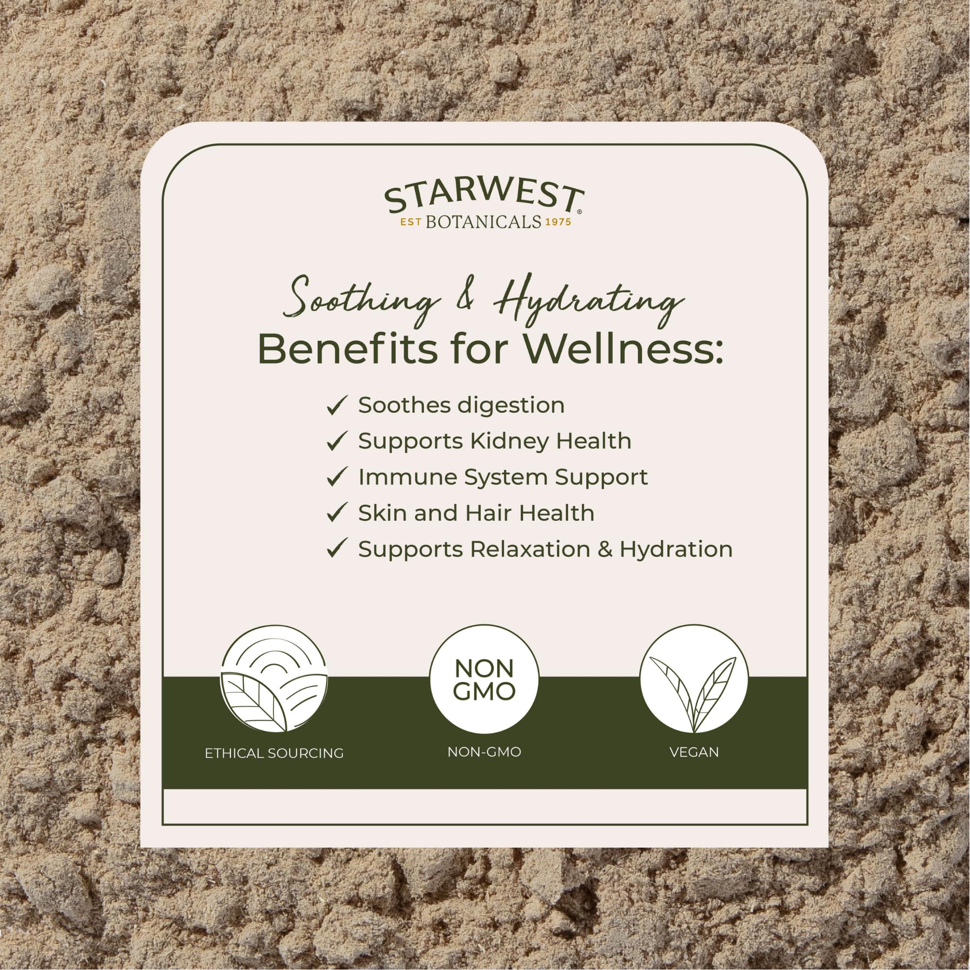 Marshmallow root powder used in herbal tea blends