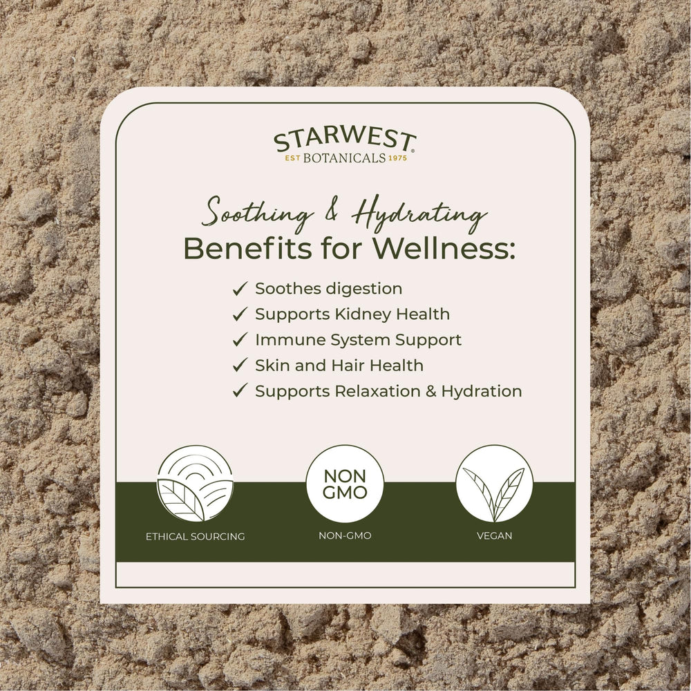 Marshmallow root powder used in herbal tea blends