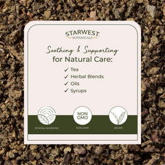 Close-up of mullein leaf cut and sifted in a 1 lb bag